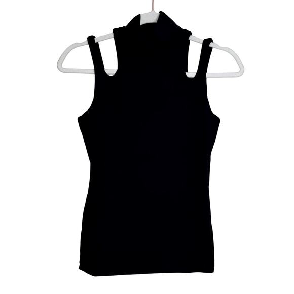 Susana Monaco Tops - Susana Monaco Double Strap Mock Top in Black NWT Size Medium